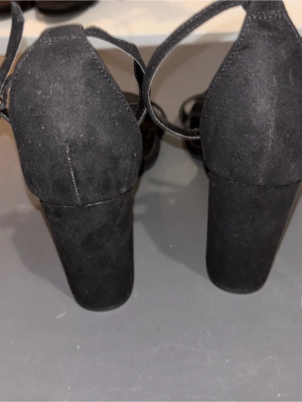 Wild Diva Black Ankle-Strap Block Heel Sandals